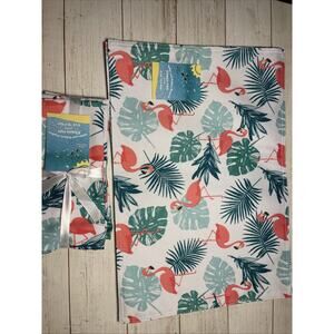 *NEW* Homewear Indoor & Outdoor Placemats & Napkins Flamingo/Palm Print - 4 Ea